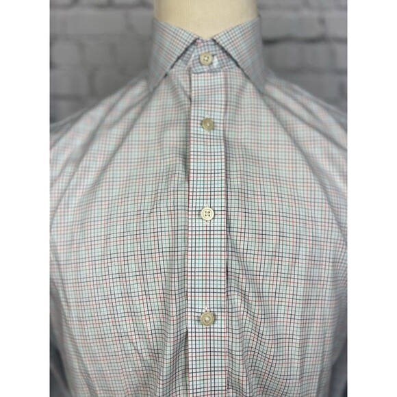 Charles Tyrwhitt Dress Shirt Men 15 1/2-32 Slim Fit French Cuff Multi Grid Check - Picture 6 of 8